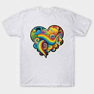 Groovy Psychedelic Heart T-Shirt